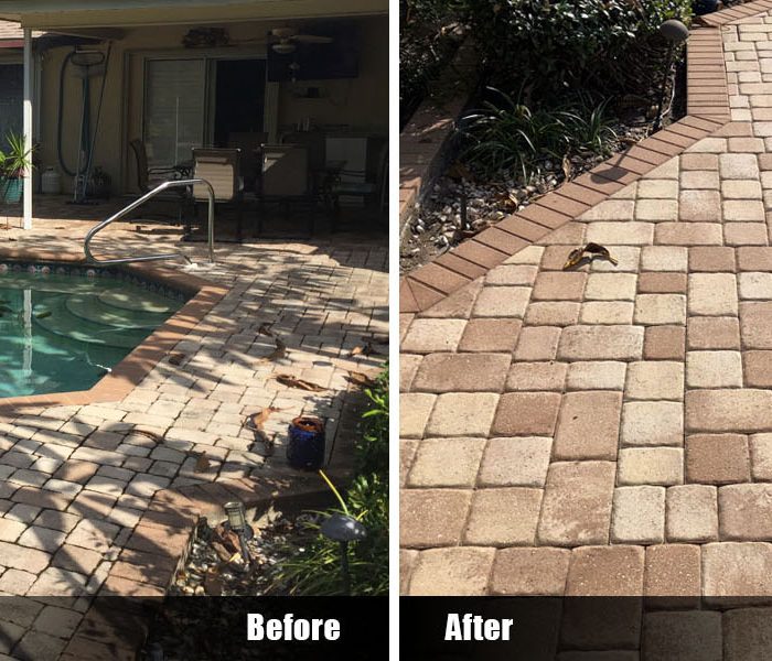Pool Deck Clean & Seal Before And After